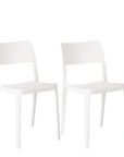 Set of Two Taupe Heavy Duty Plastic Outdoor Stacking Accent Chairs