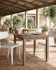 Set of Two Taupe Heavy Duty Plastic Outdoor Stacking Accent Chairs