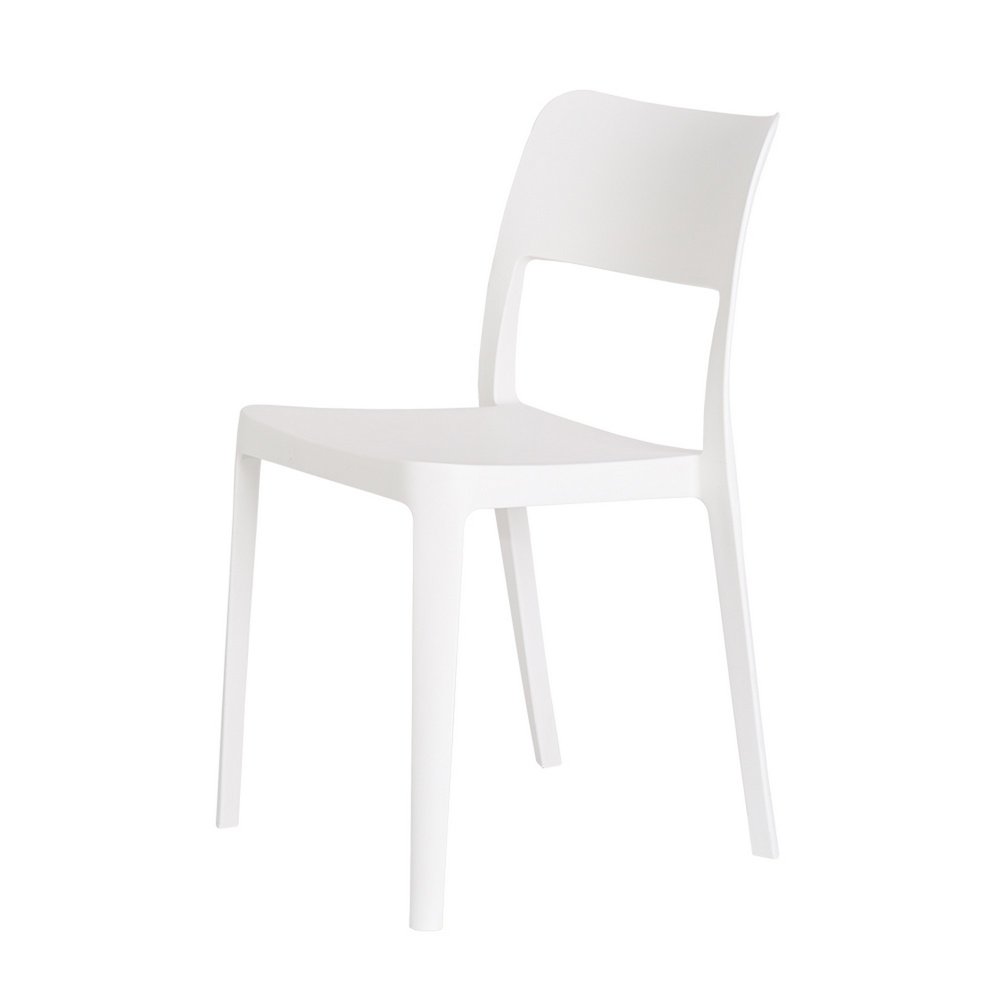 Set of Two Taupe Heavy Duty Plastic Outdoor Stacking Accent Chairs