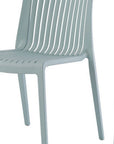 Set of Two Baby Blue Heavy Duty Plastic Outdoor Stacking Dining Chairs
