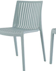 Set of Two Baby Blue Heavy Duty Plastic Outdoor Stacking Dining Chairs