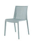 Set of Two Baby Blue Heavy Duty Plastic Outdoor Stacking Dining Chairs