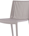 Set of Two Taupe Heavy Duty Plastic Outdoor Stacking Dining Chairs