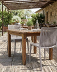 Set of Two Taupe Heavy Duty Plastic Outdoor Stacking Dining Chairs