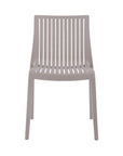 Set of Two Taupe Heavy Duty Plastic Outdoor Stacking Dining Chairs