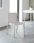 Set of Two Taupe Heavy Duty Plastic Outdoor Stacking Dining Chairs