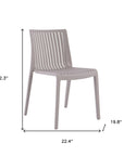 Set of Two Taupe Heavy Duty Plastic Outdoor Stacking Dining Chairs