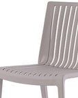 Set of Two Taupe Heavy Duty Plastic Outdoor Stacking Dining Chairs