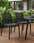 Set of Two Taupe Heavy Duty Plastic Outdoor Stacking Dining Chairs