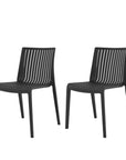 Set of Two Taupe Heavy Duty Plastic Outdoor Stacking Dining Chairs