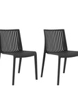 Set of Two Taupe Heavy Duty Plastic Outdoor Stacking Dining Chairs