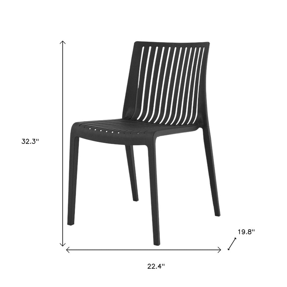 Set of Two Taupe Heavy Duty Plastic Outdoor Stacking Dining Chairs