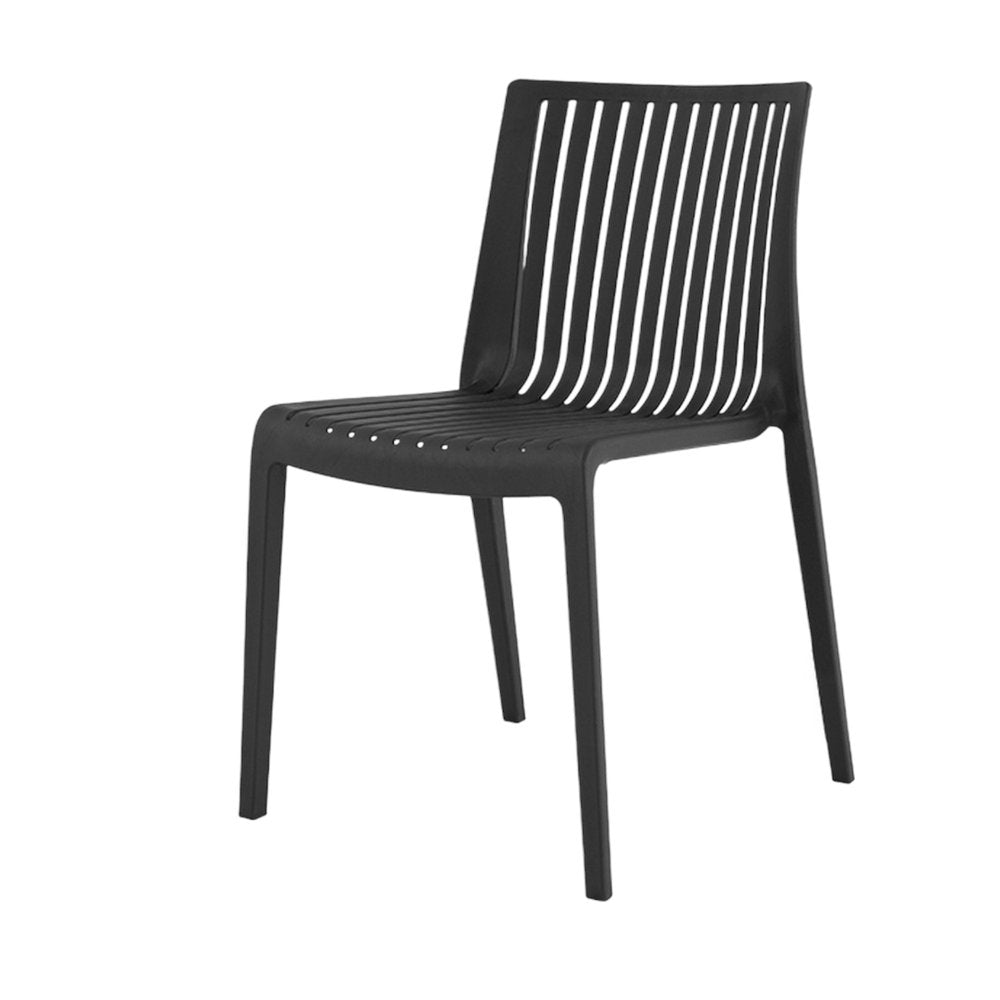 Set of Two Taupe Heavy Duty Plastic Outdoor Stacking Dining Chairs