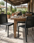 Set of Two Taupe Heavy Duty Plastic Outdoor Stacking Dining Chairs