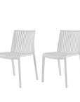 Set of Two Taupe Heavy Duty Plastic Outdoor Stacking Dining Chairs