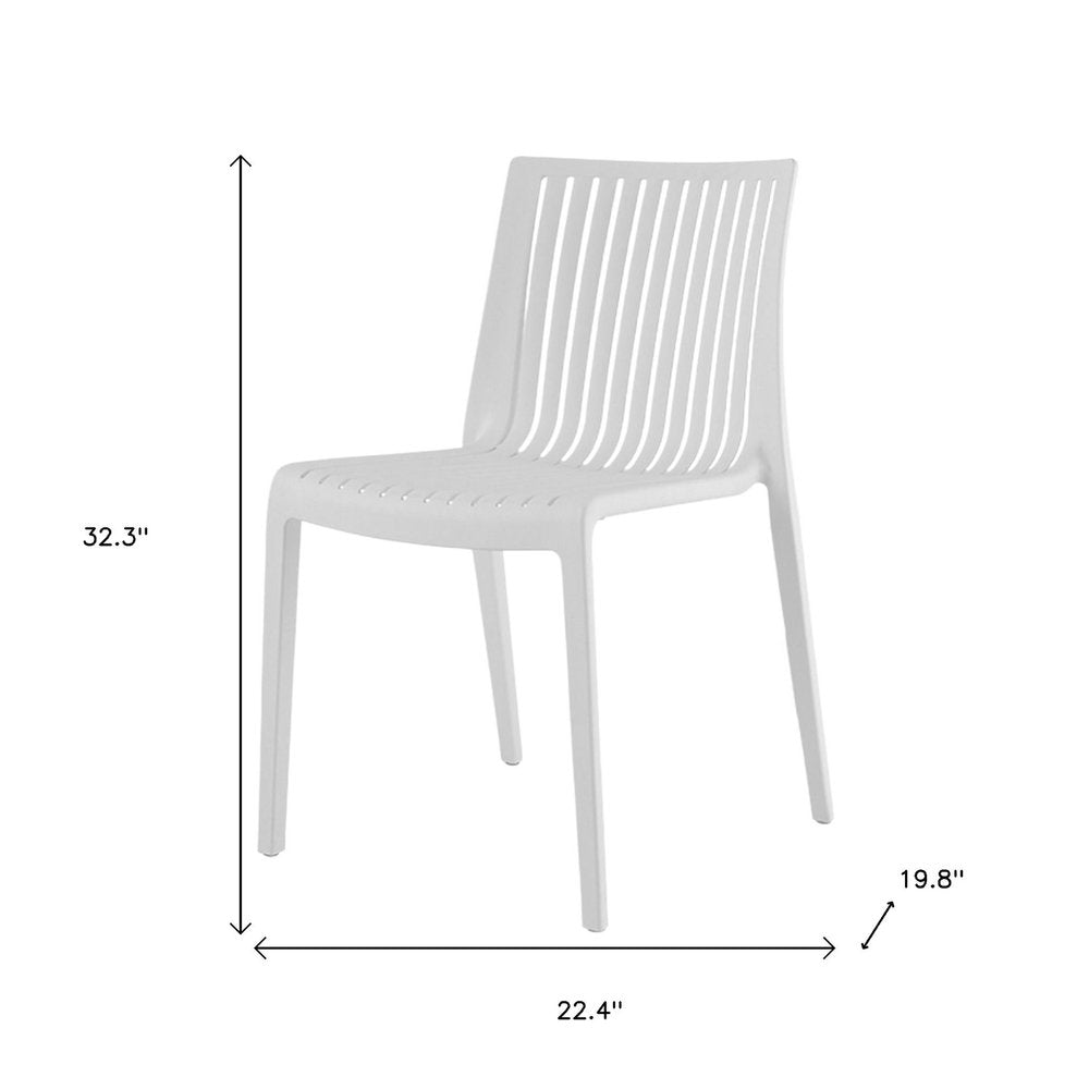 Set of Two Taupe Heavy Duty Plastic Outdoor Stacking Dining Chairs