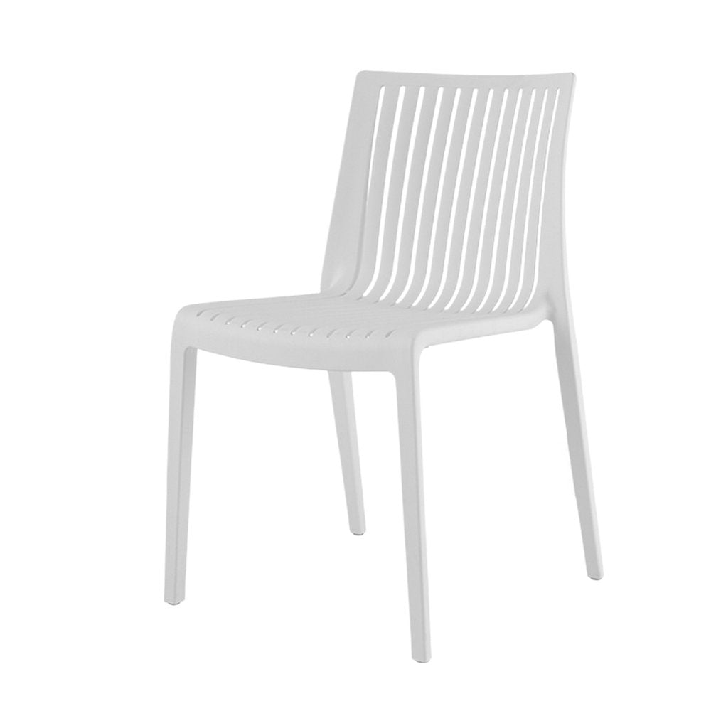 Set of Two Taupe Heavy Duty Plastic Outdoor Stacking Dining Chairs