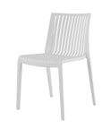 Set of Two Taupe Heavy Duty Plastic Outdoor Stacking Dining Chairs