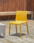 Set of Two Taupe Heavy Duty Plastic Outdoor Stacking Dining Chairs