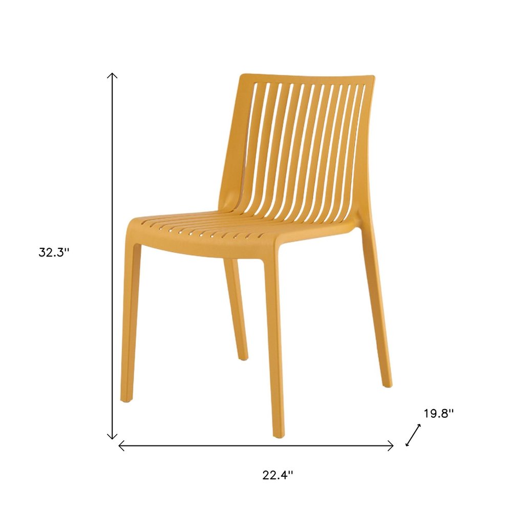 Set of Two Taupe Heavy Duty Plastic Outdoor Stacking Dining Chairs