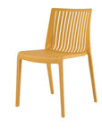 Set of Two Taupe Heavy Duty Plastic Outdoor Stacking Dining Chairs