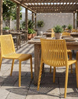 Set of Two Taupe Heavy Duty Plastic Outdoor Stacking Dining Chairs