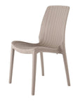 Set of Four Taupe Heavy Duty Plastic Outdoor Stacking Dining Chairs