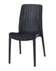 Set of Four Black Heavy Duty Plastic Outdoor Stacking Dining Chairs