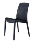 Set of Four Black Heavy Duty Plastic Outdoor Stacking Dining Chairs
