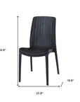 Set of Four Black Heavy Duty Plastic Outdoor Stacking Dining Chairs