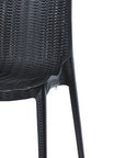 Set of Four Black Heavy Duty Plastic Outdoor Stacking Dining Chairs