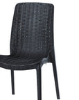Set of Four Black Heavy Duty Plastic Outdoor Stacking Dining Chairs