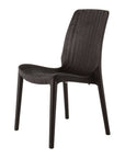Set of Four Black Heavy Duty Plastic Outdoor Stacking Dining Chairs
