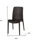 Set of Four Black Heavy Duty Plastic Outdoor Stacking Dining Chairs