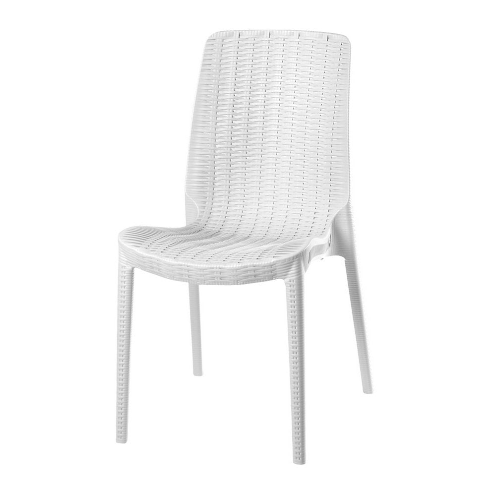 Set of Four Black Heavy Duty Plastic Outdoor Stacking Dining Chairs