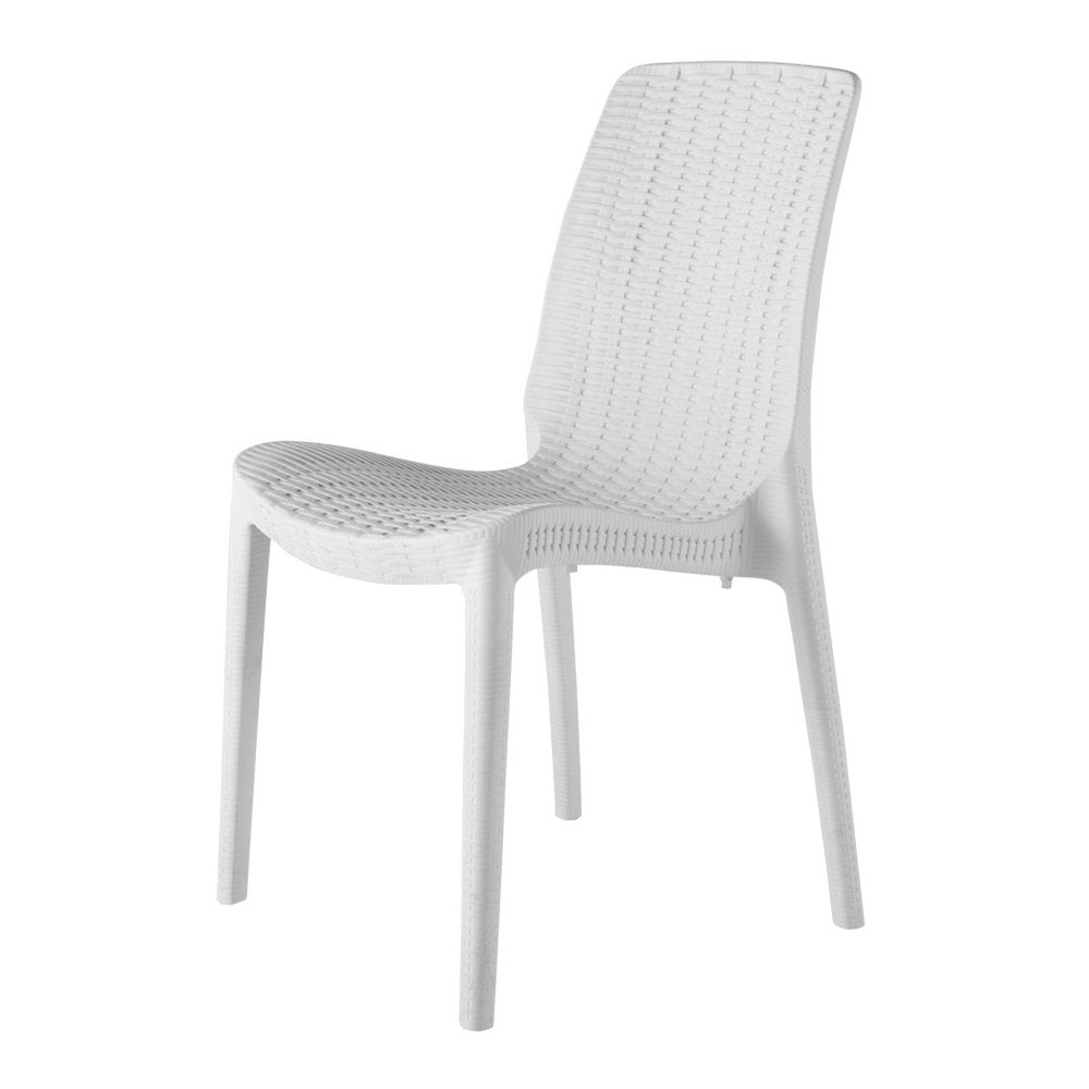 Set of Four Black Heavy Duty Plastic Outdoor Stacking Dining Chairs