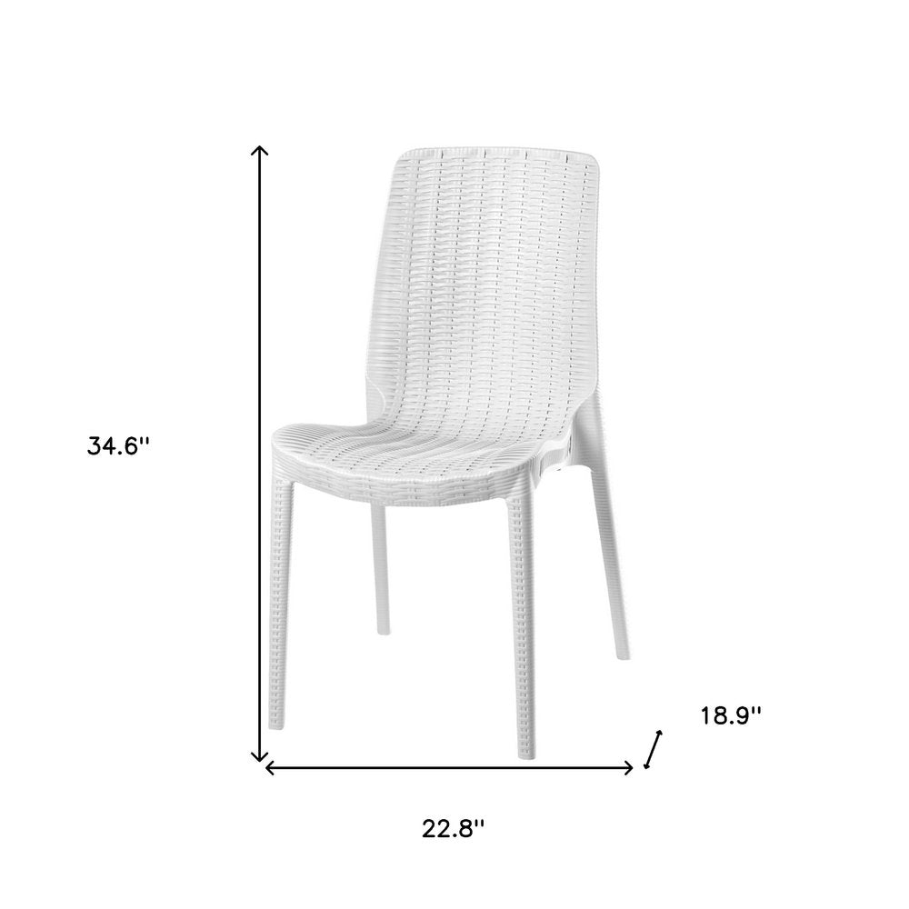 Set of Four Black Heavy Duty Plastic Outdoor Stacking Dining Chairs
