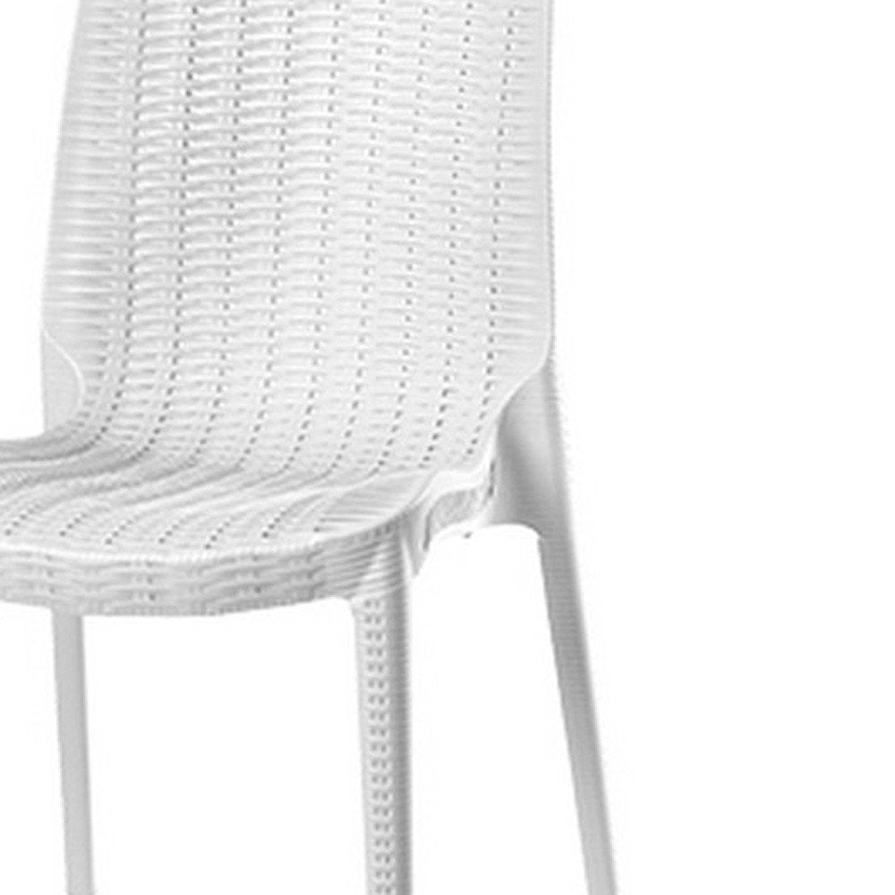Set of Four Black Heavy Duty Plastic Outdoor Stacking Dining Chairs