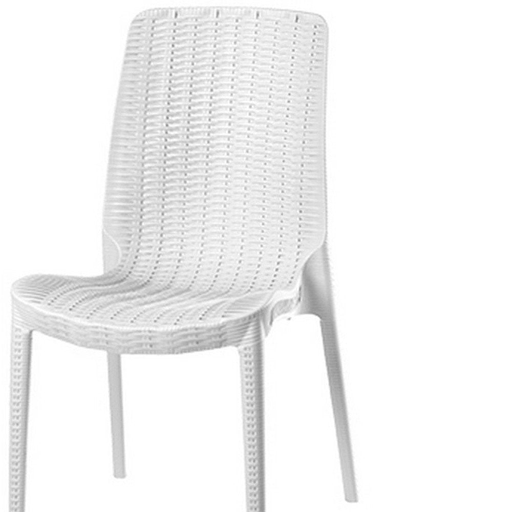 Set of Four Black Heavy Duty Plastic Outdoor Stacking Dining Chairs
