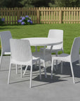 Set of Four Black Heavy Duty Plastic Outdoor Stacking Dining Chairs