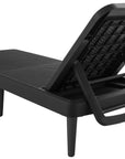 75" Black Heavy Duty Plastic Outdoor Stacking Chaise Lounge