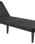 75" Black Heavy Duty Plastic Outdoor Stacking Chaise Lounge