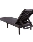 75" Black Heavy Duty Plastic Outdoor Stacking Chaise Lounge