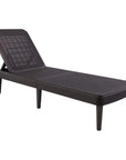 75" Black Heavy Duty Plastic Outdoor Stacking Chaise Lounge