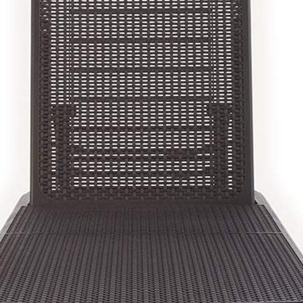 75" Black Heavy Duty Plastic Outdoor Stacking Chaise Lounge