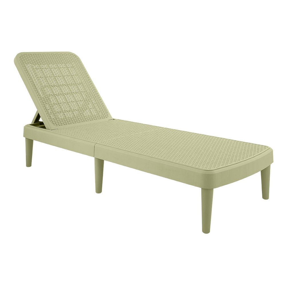 75" Black Heavy Duty Plastic Outdoor Stacking Chaise Lounge