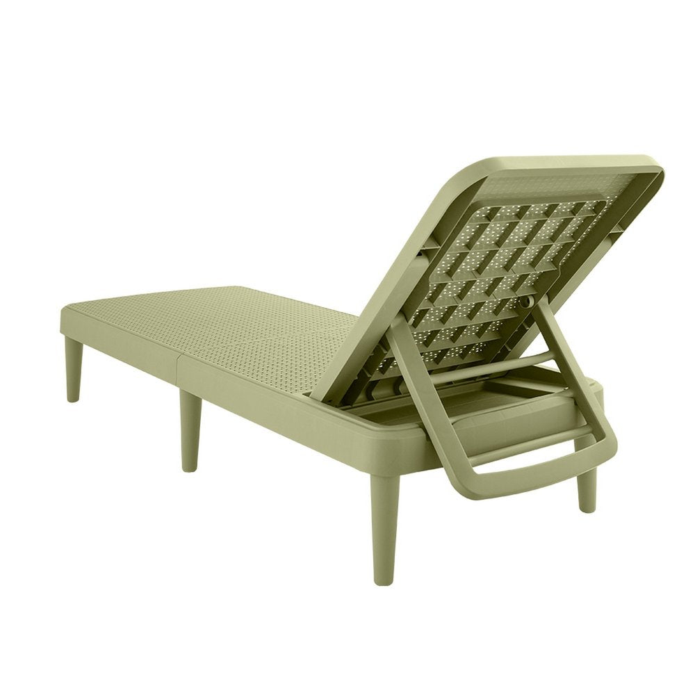 75" Black Heavy Duty Plastic Outdoor Stacking Chaise Lounge