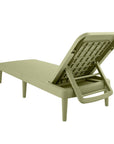75" Black Heavy Duty Plastic Outdoor Stacking Chaise Lounge