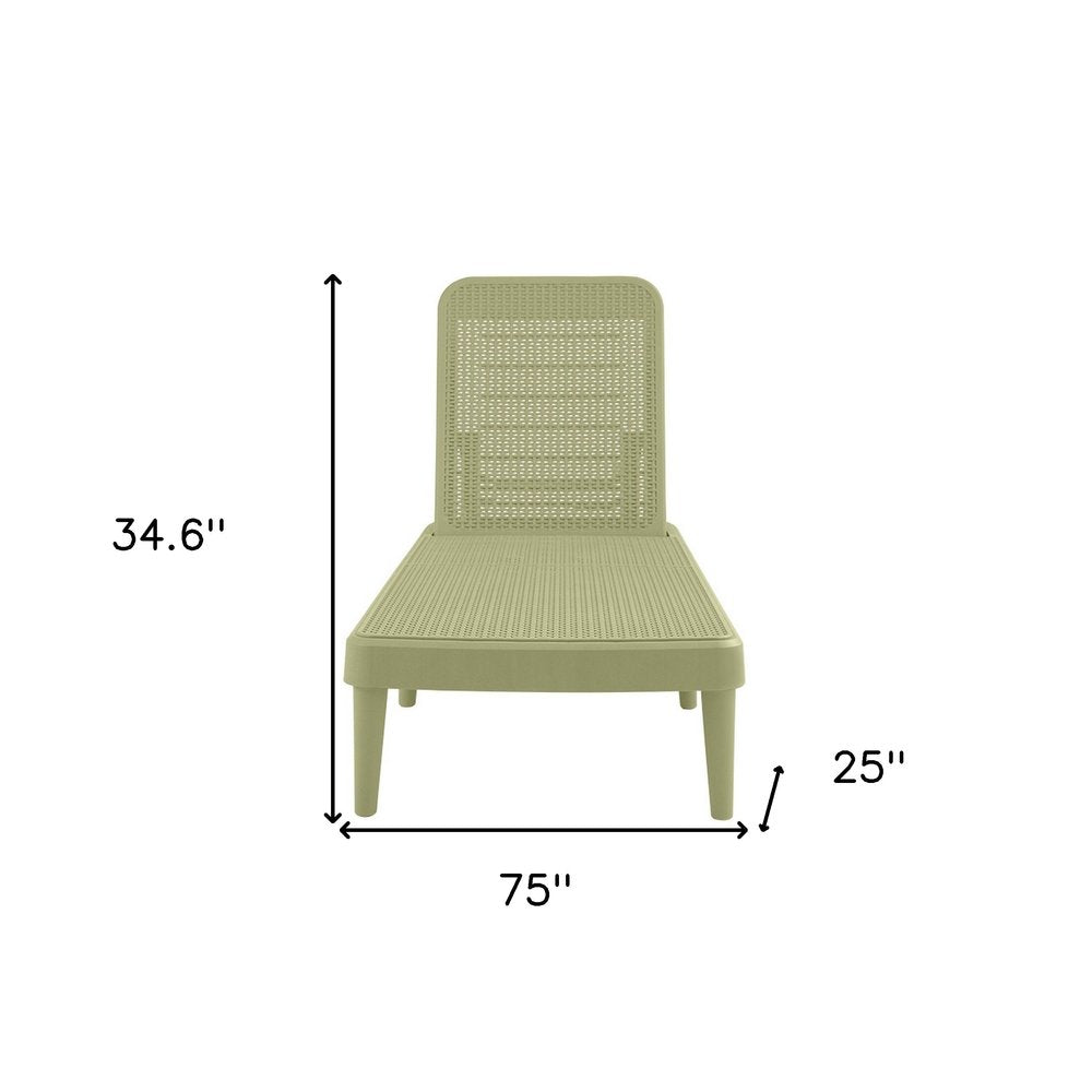 75" Black Heavy Duty Plastic Outdoor Stacking Chaise Lounge