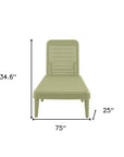 75" Black Heavy Duty Plastic Outdoor Stacking Chaise Lounge